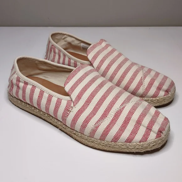 Toms Slip On Alpargata Striped Canvas Espadrille Shoes | 7 - Picture 8 of 9